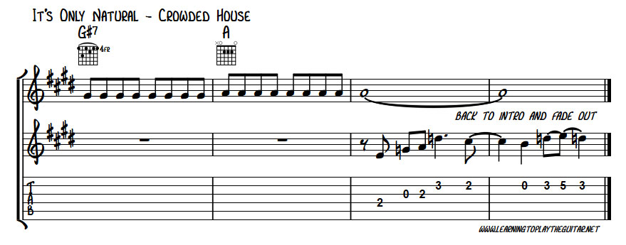 Its Only Natural - Crowded House Chorus Riff