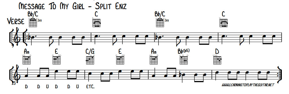 Message To My Girl - Split Enz Verse