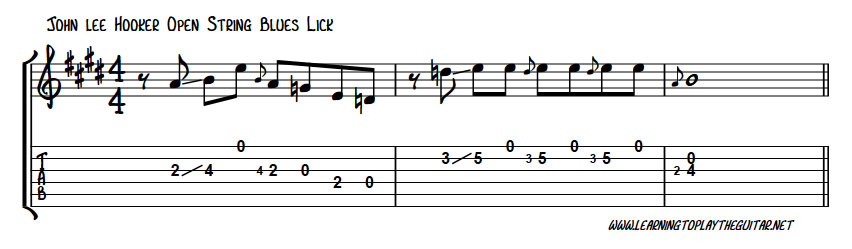 John Lee Hooker Open String Style Lick
