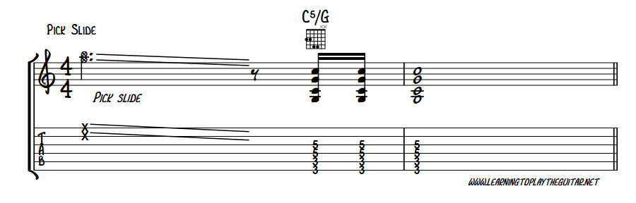 Advanced guitar techniques - Pick Slide