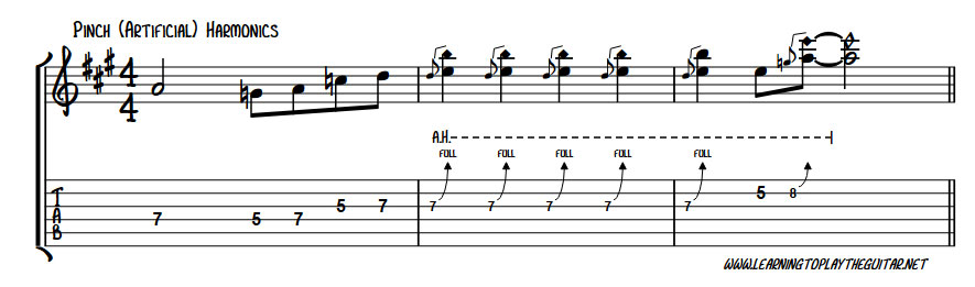 Advanced guitar techniques - Pinch (Artificial) Harmonics