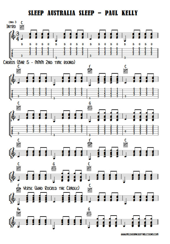 Sleep Australia Sleep Chords