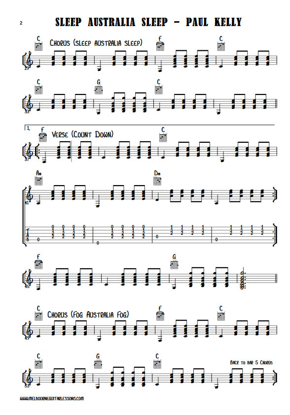 Sleep Australia Sleep Chords