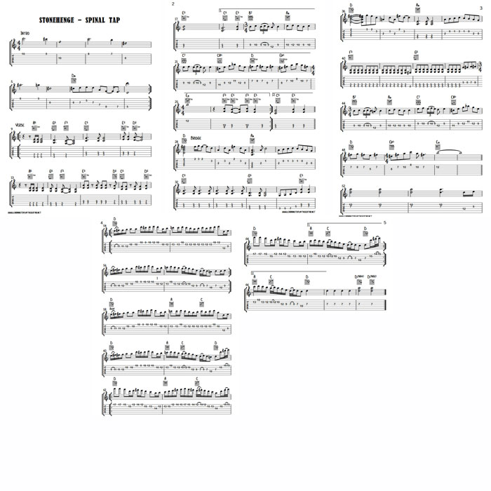 Stonehenge - Spinal Tap Guitar Tab